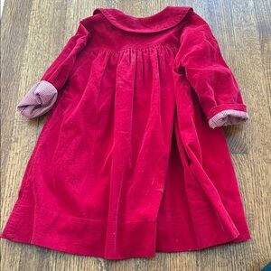 Red Velvet Long-Sleeve Dress